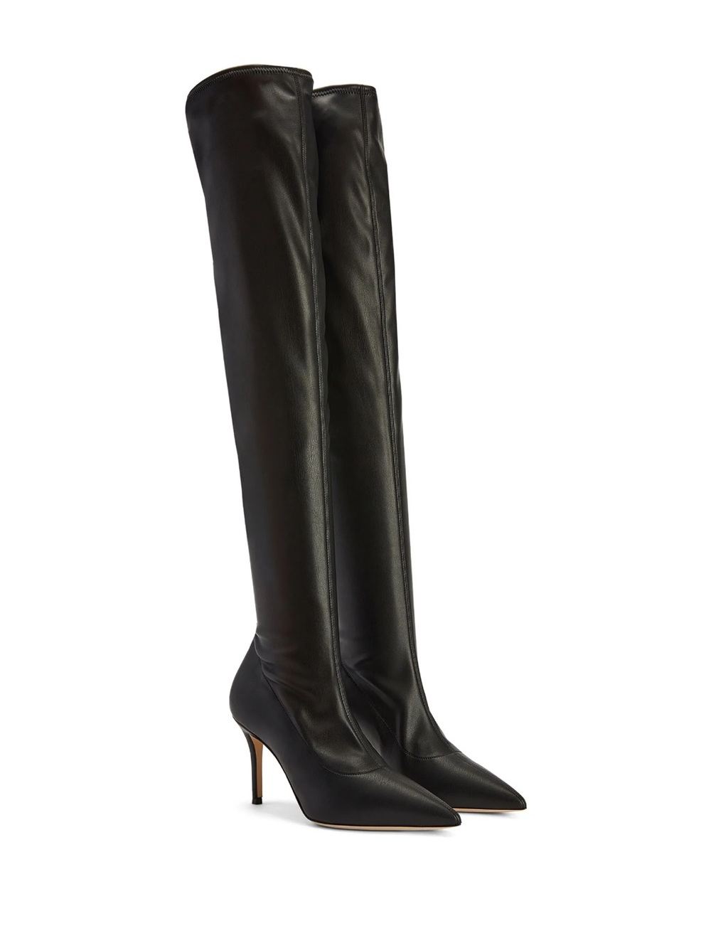 Giuseppe Zanotti Black Pointed-Toe Leather Heeled Boot 39